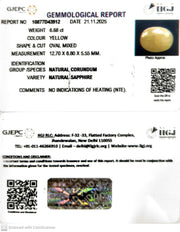 6.68/CT Natural Yellow Sapphire With Govt Lab Certificate (2331)